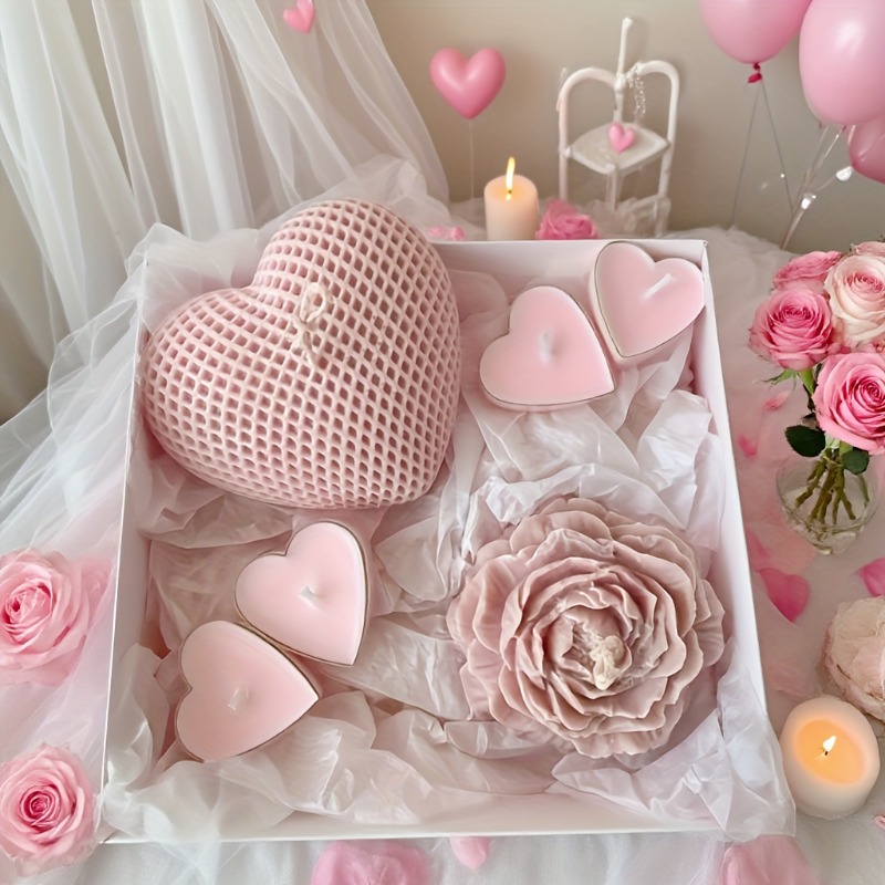 2pcs Peony Flower Woven Heart  - đánh giá và giá Candle Making Bath