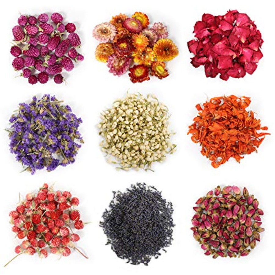 9 Bags Dried Flowers, 100% Nat - đánh giá và giá Candle Making Bath