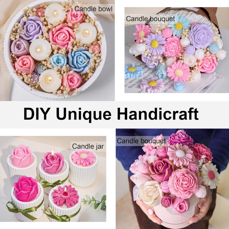 5Flower Candle Mold Set，3D Flo - đánh giá và giá Candle Making Kits